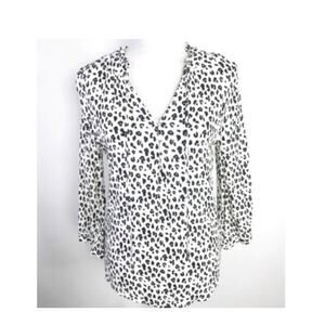 41 Hawthorn Shirt Womens Medium Lightweight Black & White Career Office Blouse